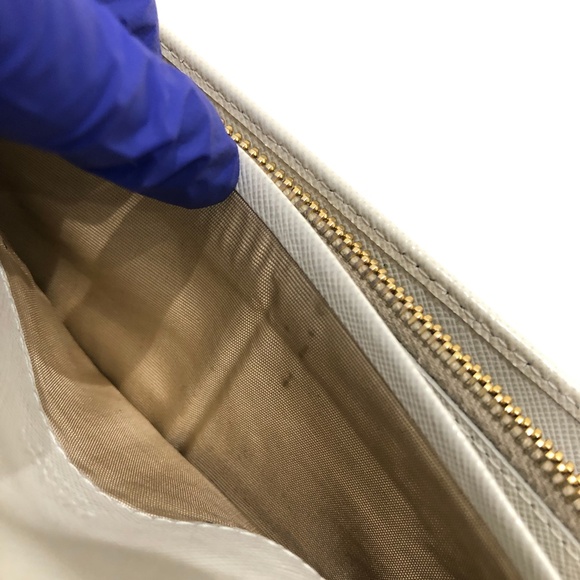 Prada White Saffiano Leather Long Wallet Sku#84118 (gently used, color loss) - Picture 15 of 15